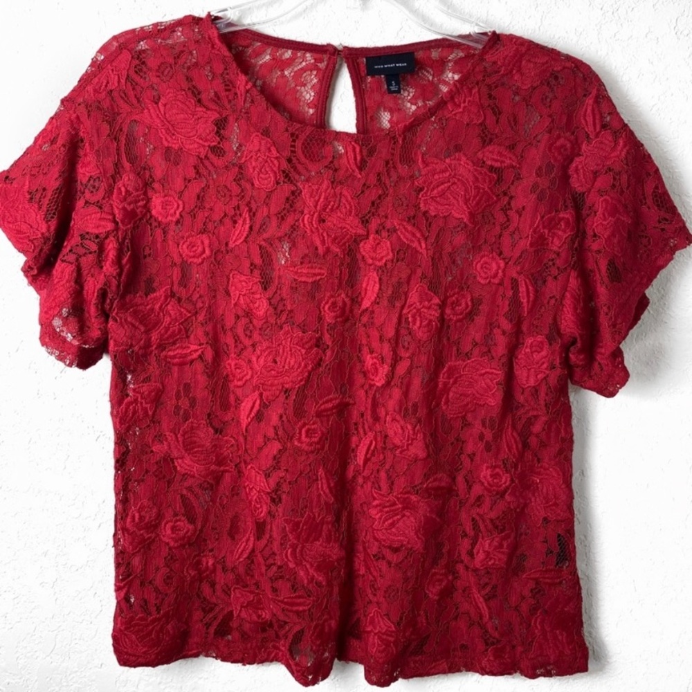 Red | Rose pattern | see through |